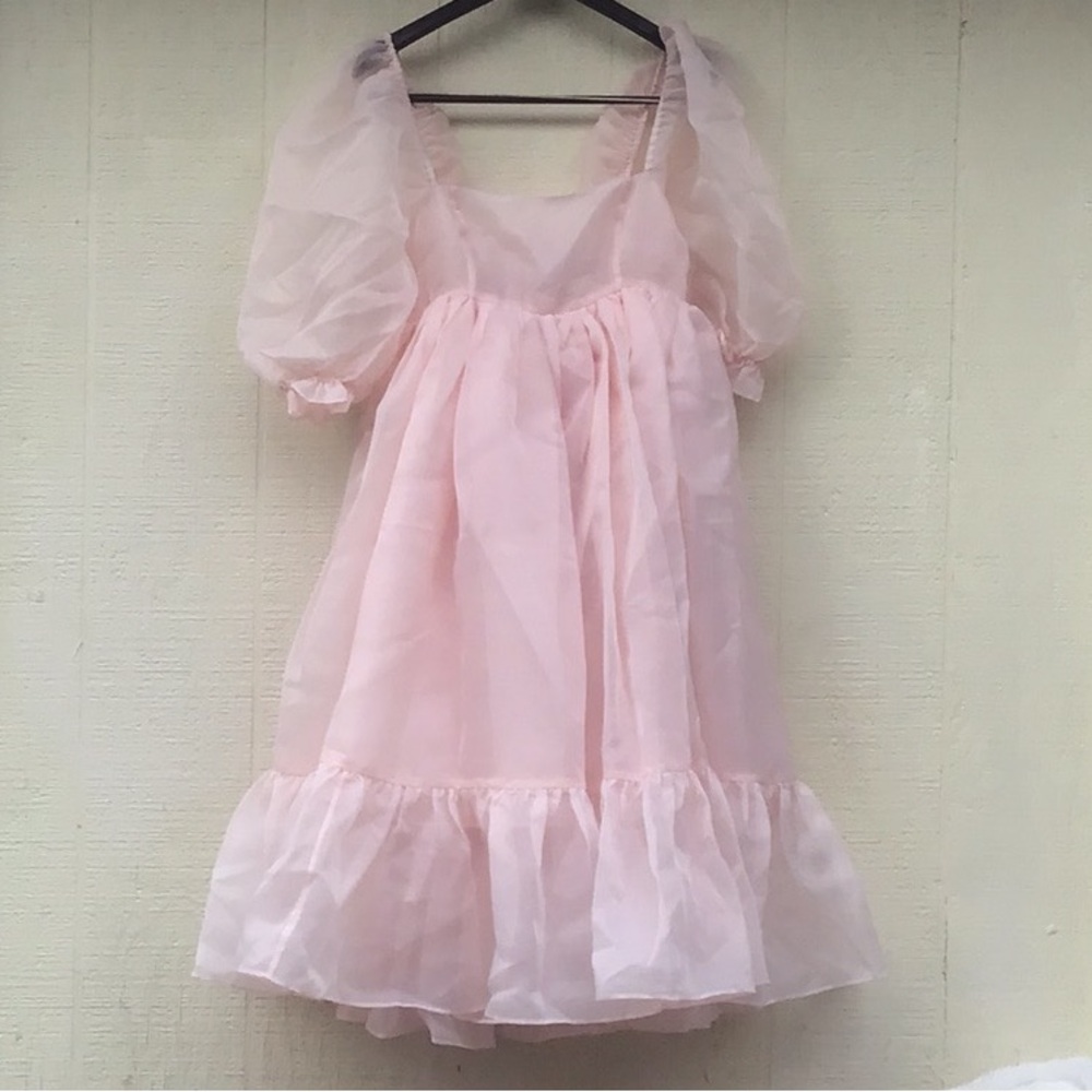 Selkie French puff dress in ballerina pink - Picture 16 of 16
